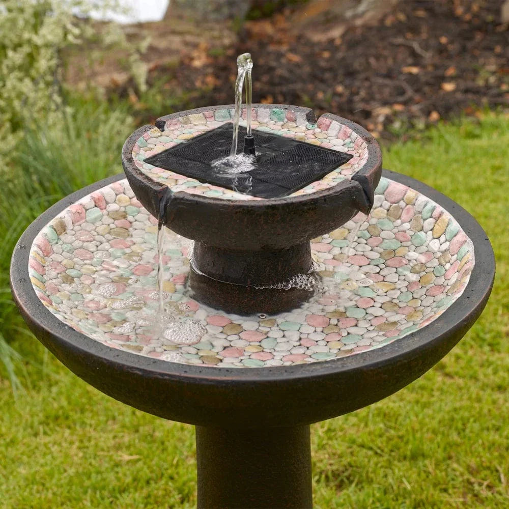 Smart Solar Riverstone 2-Tier intelliSOLAR Fountain with Remote 34208024